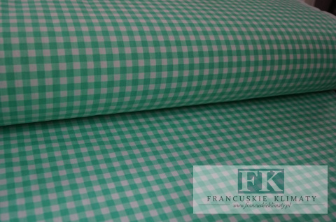TKANINA BAWEŁNIANA , BAWEŁNA 100% , s0zer 160 CM KRATKA MIĘTA