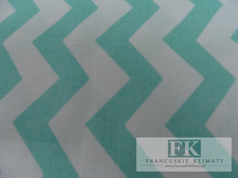 TKANINA BAWEŁNIANA , BAWEŁNA 100% , s0zer 160 CM ZYGZAK MIĘTA