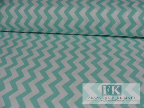 TKANINA BAWEŁNIANA , BAWEŁNA 100% , s0zer 160 CM ZYGZAK MIĘTA