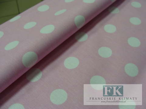 TKANINA BAWEŁNIANA , BAWEŁNA 100% , szer 160 CM GROCHY RÓŻOIWE