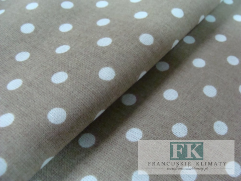 TKANINA BAWEŁNIANA , BAWEŁNA 100% , szer 160 CM KROPKI KAWOWE