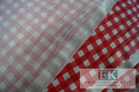 TKANINA BAWEŁNIANA święta, BAWEŁNA 100% , szer 160 cm KRATKA CZERWONA