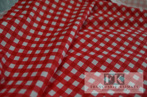 TKANINA BAWEŁNIANA święta, BAWEŁNA 100% , szer 160 cm KRATKA CZERWONA