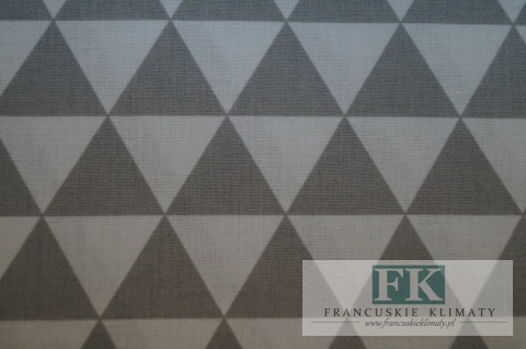 TKANINA BAWEŁNIANA , BAWEŁNA 100% , szer 160 cm TRÓJKĄTY SZARE