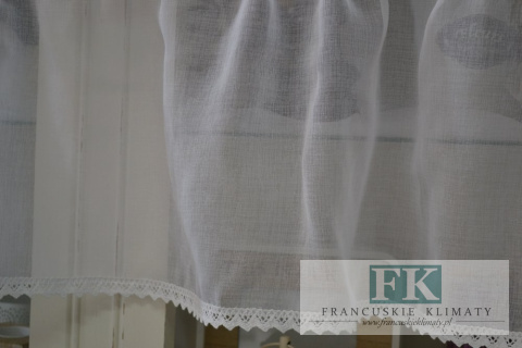 ZAZDROSTKA ZAZDROSKA SZYTA KORONKOWE SERCE kropki szare WYS 45 CM SHABBY NA WYMIAR , BAWEŁNA 100%