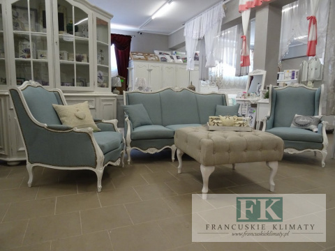 STOLIK KAWOWY - ŁAWA - PUF głęboko pikowany W STYLU FRANCUSKIM , PROWENSALSKIM , SHABBY , LOFT. HIT w wystroju wnętrz !