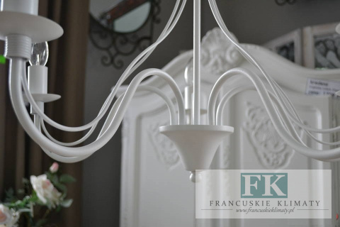 ŻYRANDOL lampa "LOARA " BIAŁA 7 RAMIENNA BIAŁY sHABBY prowansja ŻYRANDOL lampa "LOARA " BIAŁA 7 RAMIENNA BIAŁY sHABBY prowansja