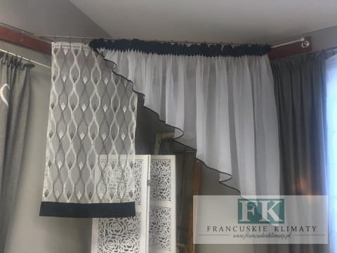 FIRANA SKOS + PANEL KRESZ ORAGNZA SREBRO GLAMOUR TAFTA CZARNA