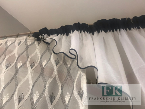 FIRANA SKOS + PANEL KRESZ ORAGNZA SREBRO GLAMOUR TAFTA CZARNA