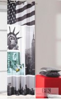 ZASŁONA 135X245 NOWY YORK STATUA WOLNOŚCI STYL AMERYKAŃSKI