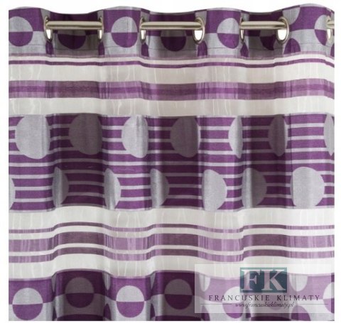 ZASŁONA 140x250 FIOLETOWE KOŁA STYL FRANCUSKI VINTGE RETRO