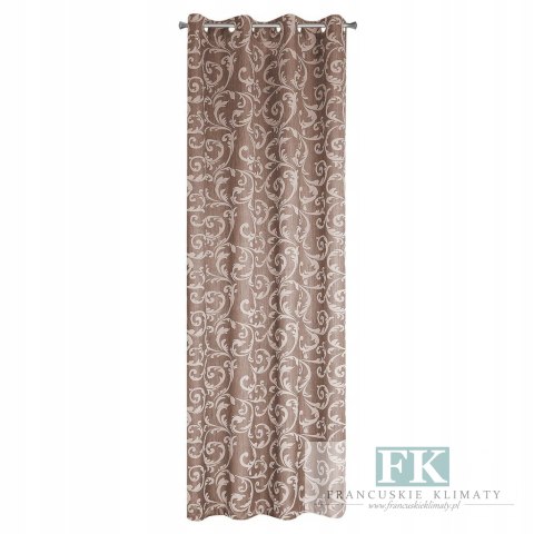 ZASŁONY BRĄZOWE ORNAMENTY 140X250 STYL FRANCUSKI VINATGE RETRO
