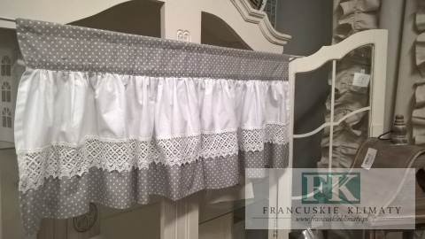ZAZDROSTKA ZAZDROSKA SZYTA kropki szare WYS 45 CM SHABBY NA WYMIAR , BAWEŁNA 100% ZAZDROSTKA ZAZDROSKA SZYTA kropki szare WYS 45 CM SHABBY NA WYMIAR , BAWEŁNA 100%