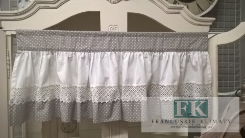 ZAZDROSTKA ZAZDROSKA SZYTA kropki szare WYS 45 CM SHABBY NA WYMIAR , BAWEŁNA 100% ZAZDROSTKA ZAZDROSKA SZYTA kropki szare WYS 45 CM SHABBY NA WYMIAR , BAWEŁNA 100%