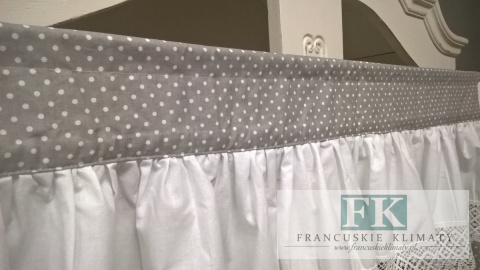 ZAZDROSTKA ZAZDROSKA SZYTA kropki szare WYS 45 CM SHABBY NA WYMIAR , BAWEŁNA 100% ZAZDROSTKA ZAZDROSKA SZYTA kropki szare WYS 45 CM SHABBY NA WYMIAR , BAWEŁNA 100%