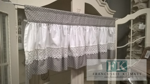ZAZDROSTKA ZAZDROSKA SZYTA kropki szare WYS 45 CM SHABBY NA WYMIAR , BAWEŁNA 100% ZAZDROSTKA ZAZDROSKA SZYTA kropki szare WYS 45 CM SHABBY NA WYMIAR , BAWEŁNA 100%
