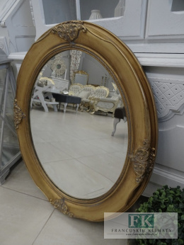 OWALNE LUSTRO 73 cm fazowane (diamentowe) w cudownej ZŁOTEJ RAMIE W STYLU PROWANSALSKIM, SHABBY, CHIC , VINTAGE.