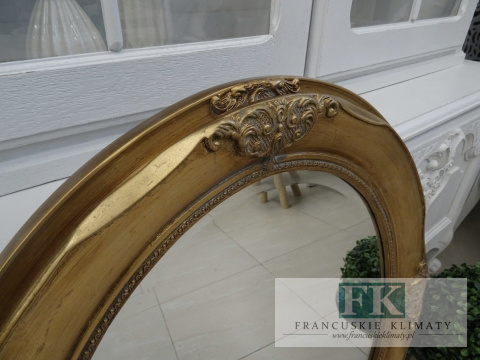 LUSTRO OWALNE ZŁOTE 75 cm W STYLU FRANCUSKIM , PROWANSALSKI LUSTRO OWALNE ZŁOTE 75 cm W STYLU FRANCUSKIM , PROWANSALSKI