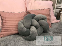 PODUSZKA SIWA VELVET PLUSZ SUPEŁ PRECEL KNOT PILLOW