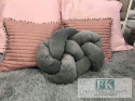 PODUSZKA SIWA VELVET PLUSZ SUPEŁ PRECEL KNOT PILLOW