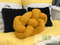 PODUSZKA MUSZTARDOWA VELVET PLUSZ SUPEŁ PRECEL KNOT PILLOW