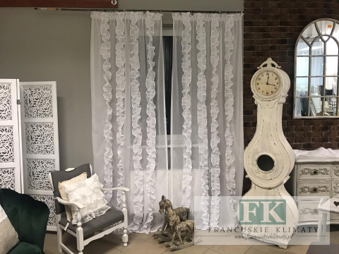 FIRANA BOK FALBANY PIONOWE , BATYST W STYLU PROWENSALSKIM , FRANCUSKIM , SHABBY