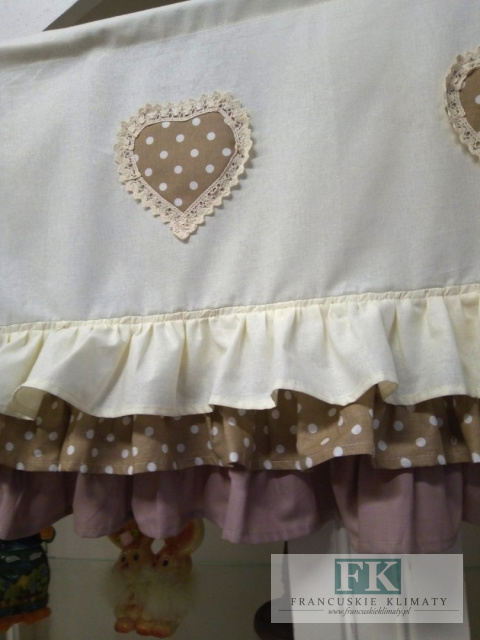 ZAZDROSTKA ZAZDROSKA SZYTA 3 FALBANKI SERCE KORONKA BAWEŁNA 40/100 KREM KAWA SHABBY PROWANSJA VINTAGE ZAZDROSTKA ZAZDROSKA SZYTA 3 FALBANKI SERCE KORONKA BAWEŁNA 40/100 KREM KAWA SHABBY PROWANSJA VINTAGE