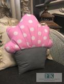 PODUSZKA MUFFINKA BAWEŁNA 34 CM różowo-szaro-biała BABECZKA HANDMADE PODUSZKA MUFFINKA BAWEŁNA 34 CM różowo-szaro-biała BABECZKA HANDMADE