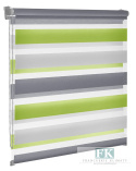 ROLETA 75X160 D/N ZIELONY na okno ZEBRA 3 kolory TRICOLOR