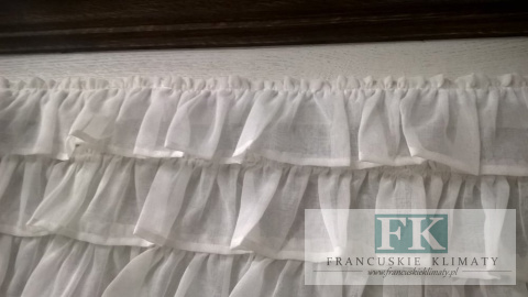 ZAZDROSTKA 100/45 LAMBREKIN 5 FALBAN BATYST , PROWANSJA SHABBY CHIC VINTAGE , RETRO