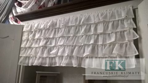 ZAZDROSTKA 100/45 LAMBREKIN 5 FALBAN BATYST , PROWANSJA SHABBY CHIC VINTAGE , RETRO