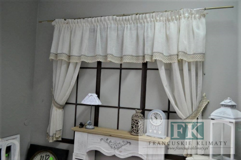 KPL NATURA KORONKA LAMBREKIN BOKI WIĄZANIA , PROWANSSJA , SHABBY CHIC , VINTAGE , RETRO