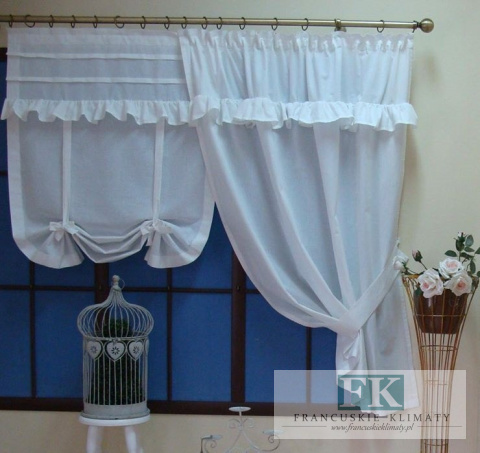 KPL PROWANSJA ROLETKA , BOK FALBANA BAWEŁNA , SHABBY CHIC, VINTAGE