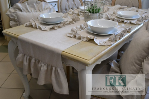 PRZEPIĘKNY BIEŻNIK FALBANY 45 x 170 STYL FRANCUSKI VINTAGE PROWENSALSKI