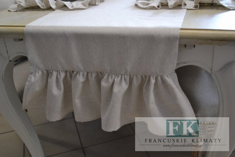 PRZEPIĘKNY BIEŻNIK FALBANY 45 x 170 STYL FRANCUSKI VINTAGE PROWENSALSKI