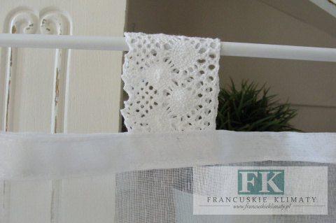 ZAZDROSTKA ZAZDROSKA METRAŻ 60 CM , PROWANSJA , shabby chic BATYST KORONKA BIEL
