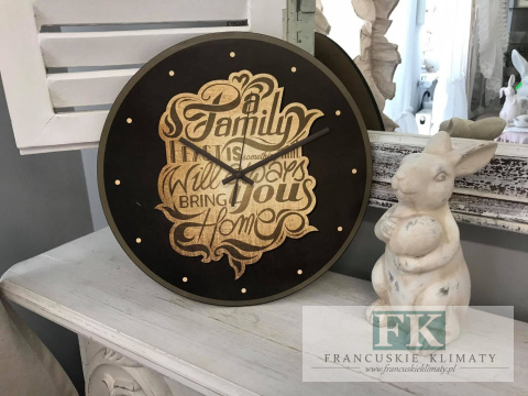 ZEGAR ŚCIENNY 31 CM FAMILY STYL RETRO VINTAGE FRANCUSKI