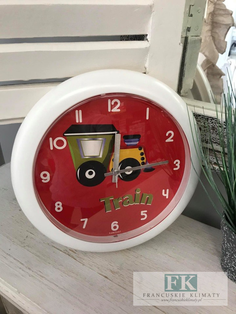 ZEGAR ŚCIENNY DZIECIĘCY 25,5 CM TRAIN STYL RETRO VINTAGE NOWOCZESNY ZEGAR ŚCIENNY DZIECIĘCY 25,5 CM TRAIN STYL RETRO VINTAGE NOWOCZESNY