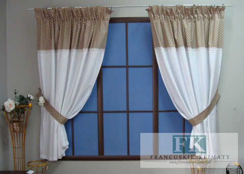 KPL .ZASŁON 2 SZT 140/160 BAWEŁNA PROWANSJA , SHABBY CHIC , RTETRO , VINTAGE