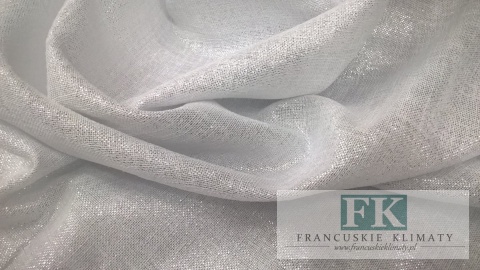 TKANINA Materiał ZASŁONY obrusy GLAMOUR GLANS 320 , CZXYSTA BIEL