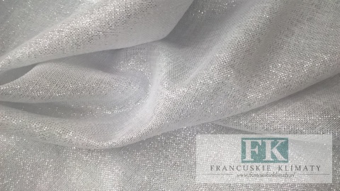 TKANINA Materiał ZASŁONY obrusy GLAMOUR GLANS 320 , CZXYSTA BIEL