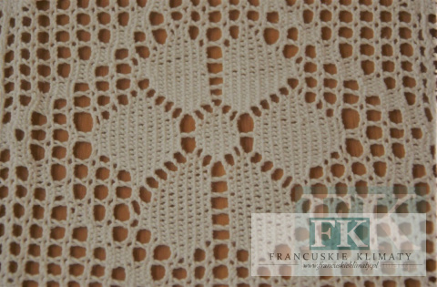 OBRUS NICIANY szydełko 130 / 180 CM BIEL , 100 % BAWEŁNA tkany klockowo SZYDEŁKOWY