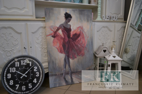 OBRAZ NA PŁÓTNIE 70/110 BALETNICA W CZERWIENI