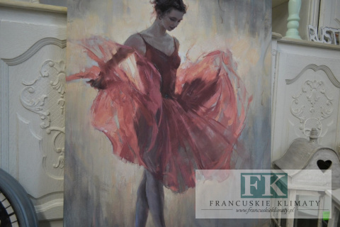 OBRAZ NA PŁÓTNIE 70/110 BALETNICA W CZERWIENI
