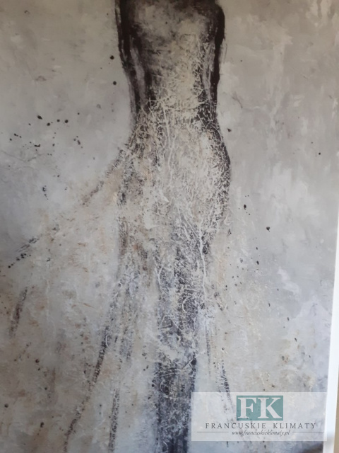 OBRAZ NA PŁÓTNIE 100/160 KOBIETA W ŻÓLTEJ SUKNI