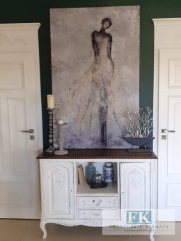 OBRAZ NA PŁÓTNIE 100/160 KOBIETA W ŻÓLTEJ SUKNI