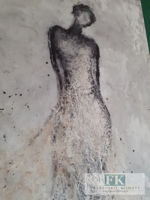 OBRAZ NA PŁÓTNIE 100/160 KOBIETA W ŻÓLTEJ SUKNI