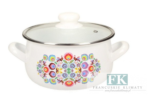 GARNEK EMALIOWANY FOLKLOR 20CM / 3,8L GARNEK EMALIOWANY FOLKLOR 20CM / 3,8L