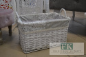 KOSZ WIKLINOWY 42 CM BIAŁY PROSTOKĄT