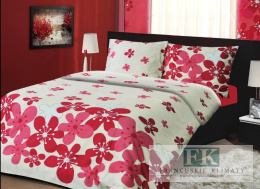 POŚCIEL DWUSTRONNA 160X200 DUŻE KWIATY 10% BAWEŁNA